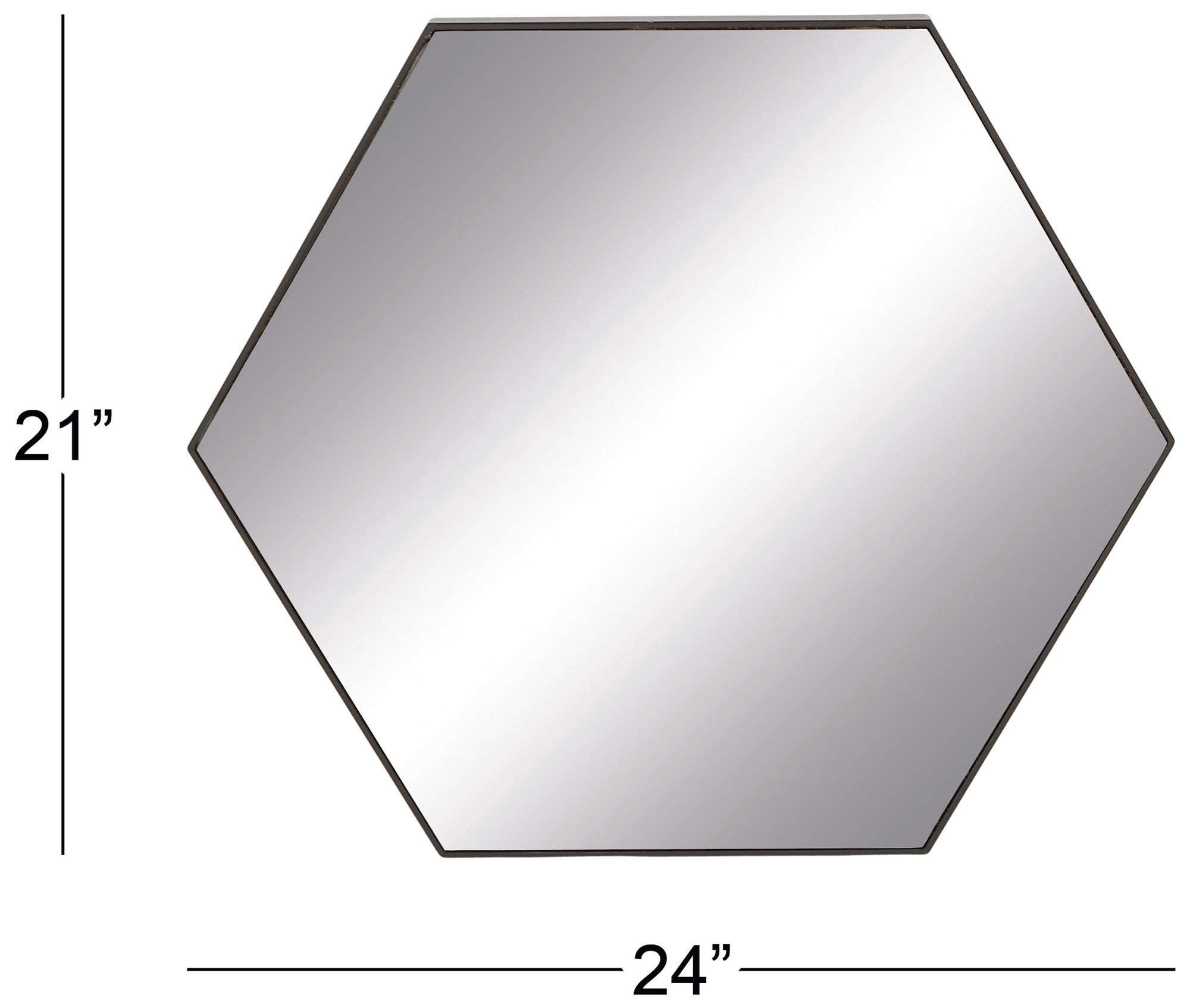 Image 6 Black Wooden Contemporary Wall Mirror, 24" x 1" x 21" more views