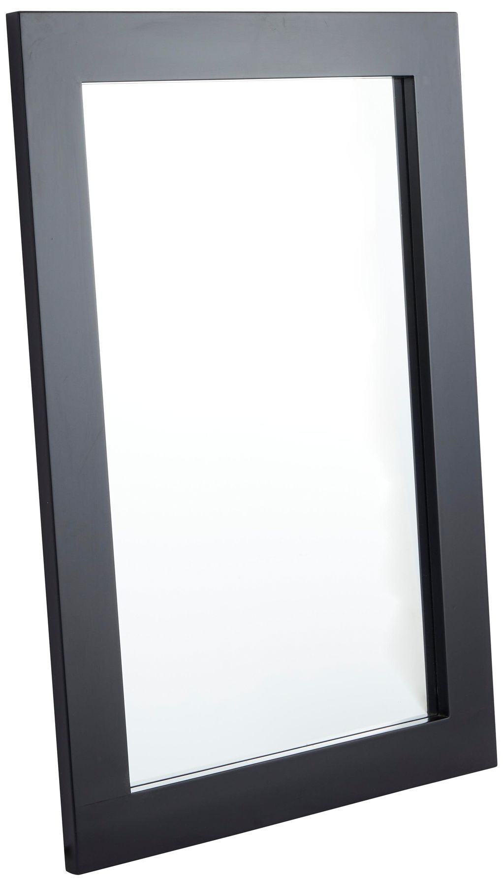 Image 5 Black Wooden Contemporary Wall Mirror, 24" x 1" x 36" more views