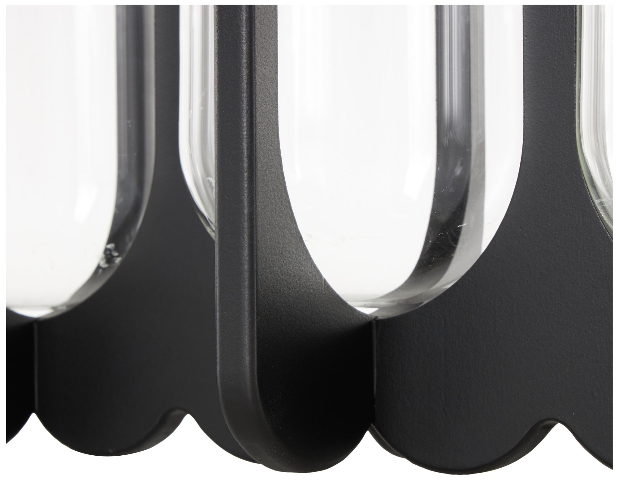 Image 3 Black Wooden Modern Candle Holder, 23" x 5" x 7" more views