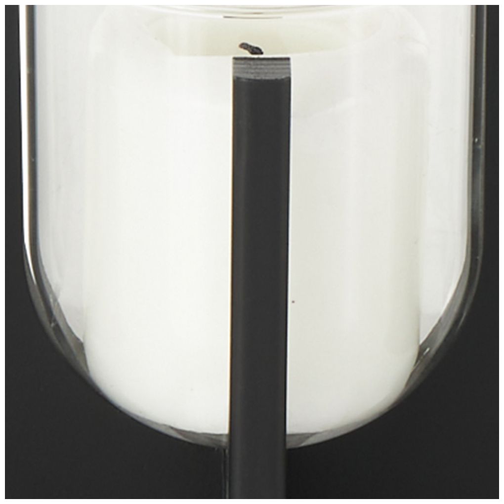 Black Wooden Modern Candle Holder, 23" x 5" x 7"