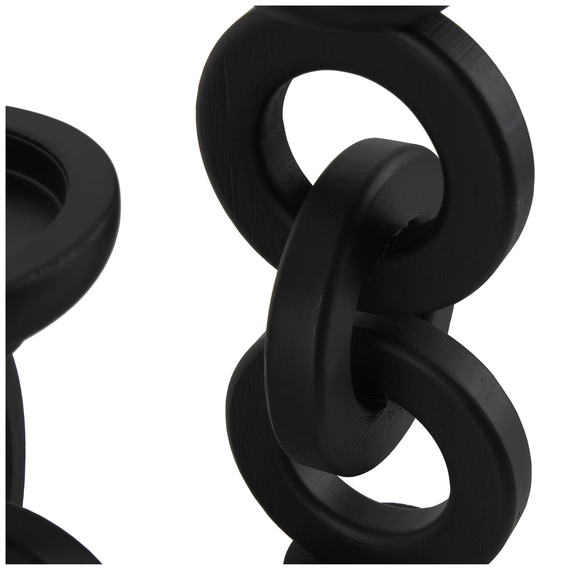 Image 3 Black Wooden Modern Candle Holder, S/3 13", 11", 9"H more views