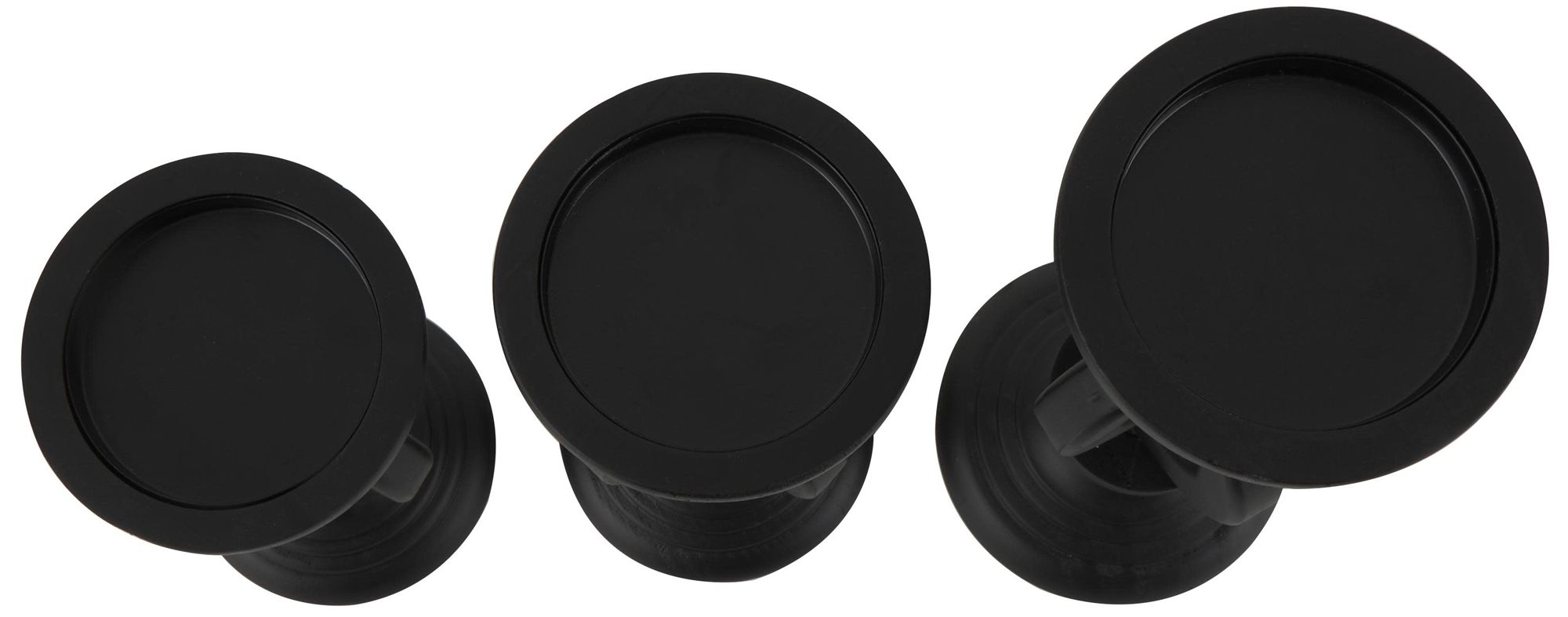 Image 6 Black Wooden Modern Candle Holder, S/3 13", 11", 9"H more views