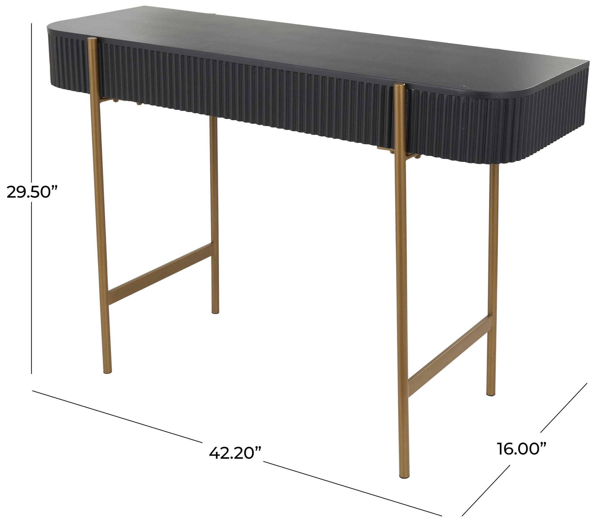 Image 7 Black Wooden Modern Console Table, 42" x 16" x 30" more views