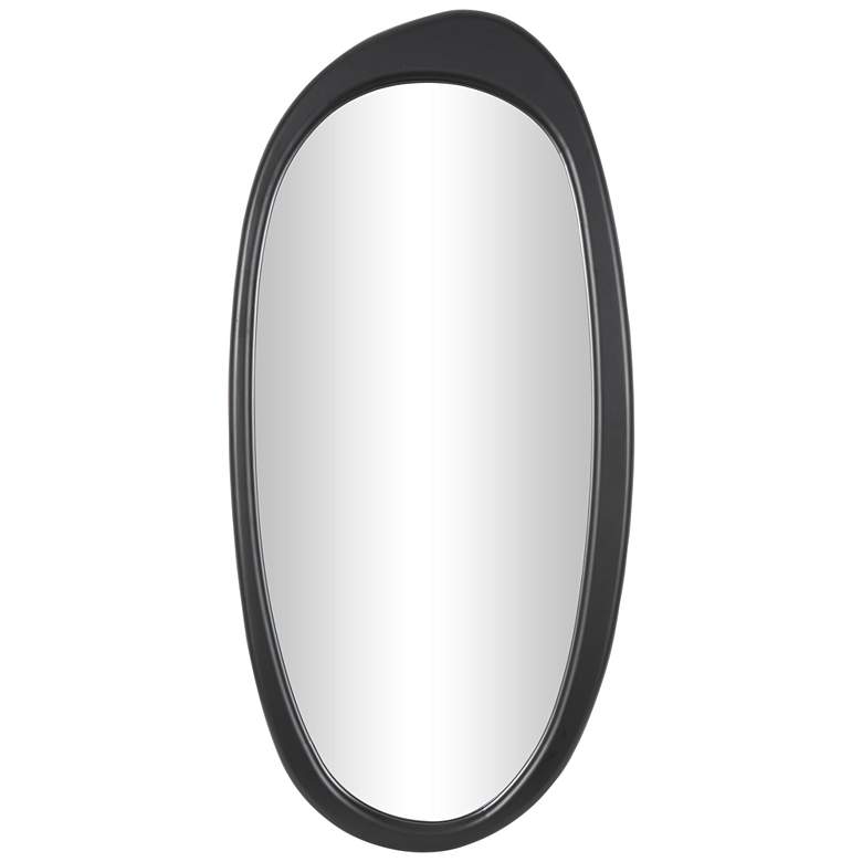 Image 1 Black Wooden Modern Wall Mirror, 24" x 1" x 51"