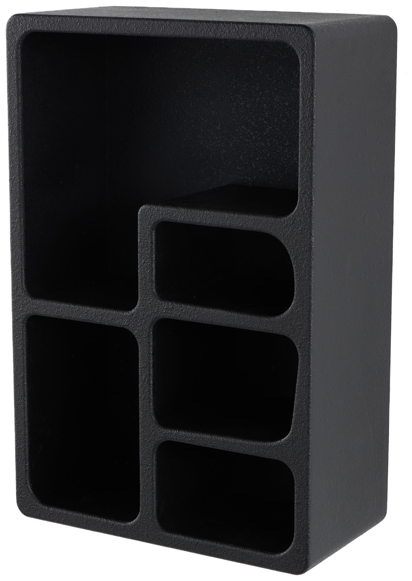 Image 2 Black Wooden Modern Wall Shelf, 16" x 8" x 24"