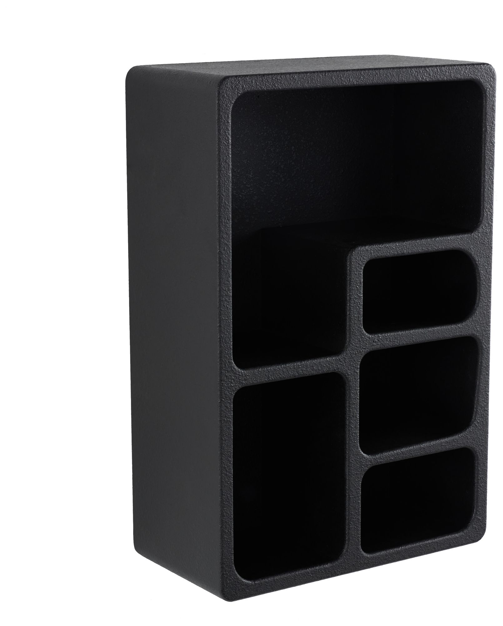 Image 6 Black Wooden Modern Wall Shelf, 16" x 8" x 24" more views