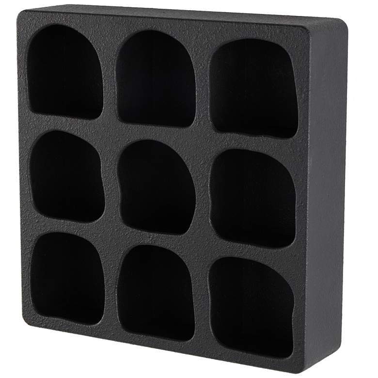 Image 1 Black Wooden Modern Wall Shelf, 19" x 5" x 19"