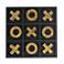 Black Wooden Tic-Tac-Toe Game Set with Gold Iron Pieces
