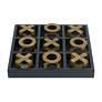 2_Black Wooden Tic-Tac-Toe Game Set with Gold Iron Pieces more views