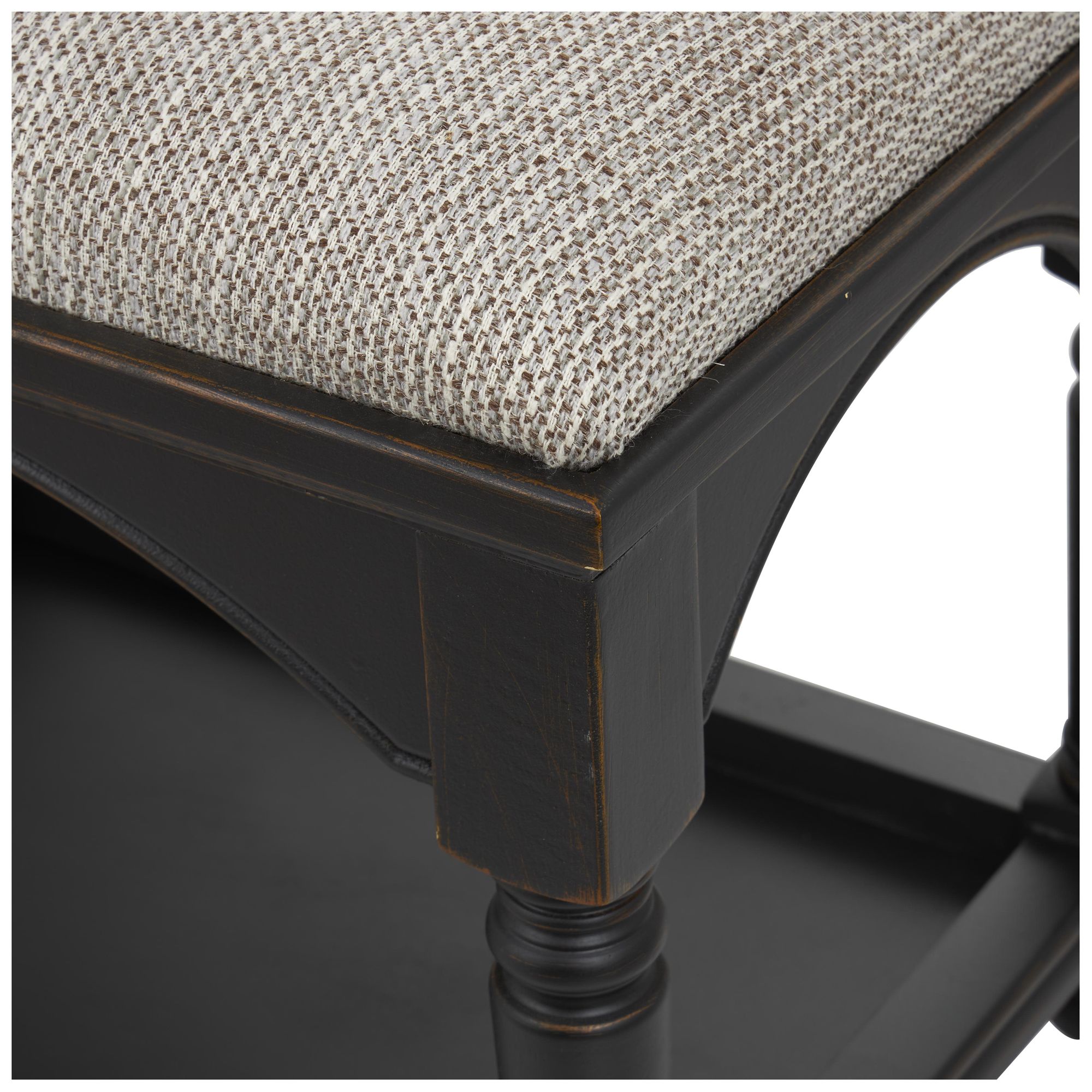 Image 2 Black Wooden Traditional Bench, 59" x 16" x 19" more views