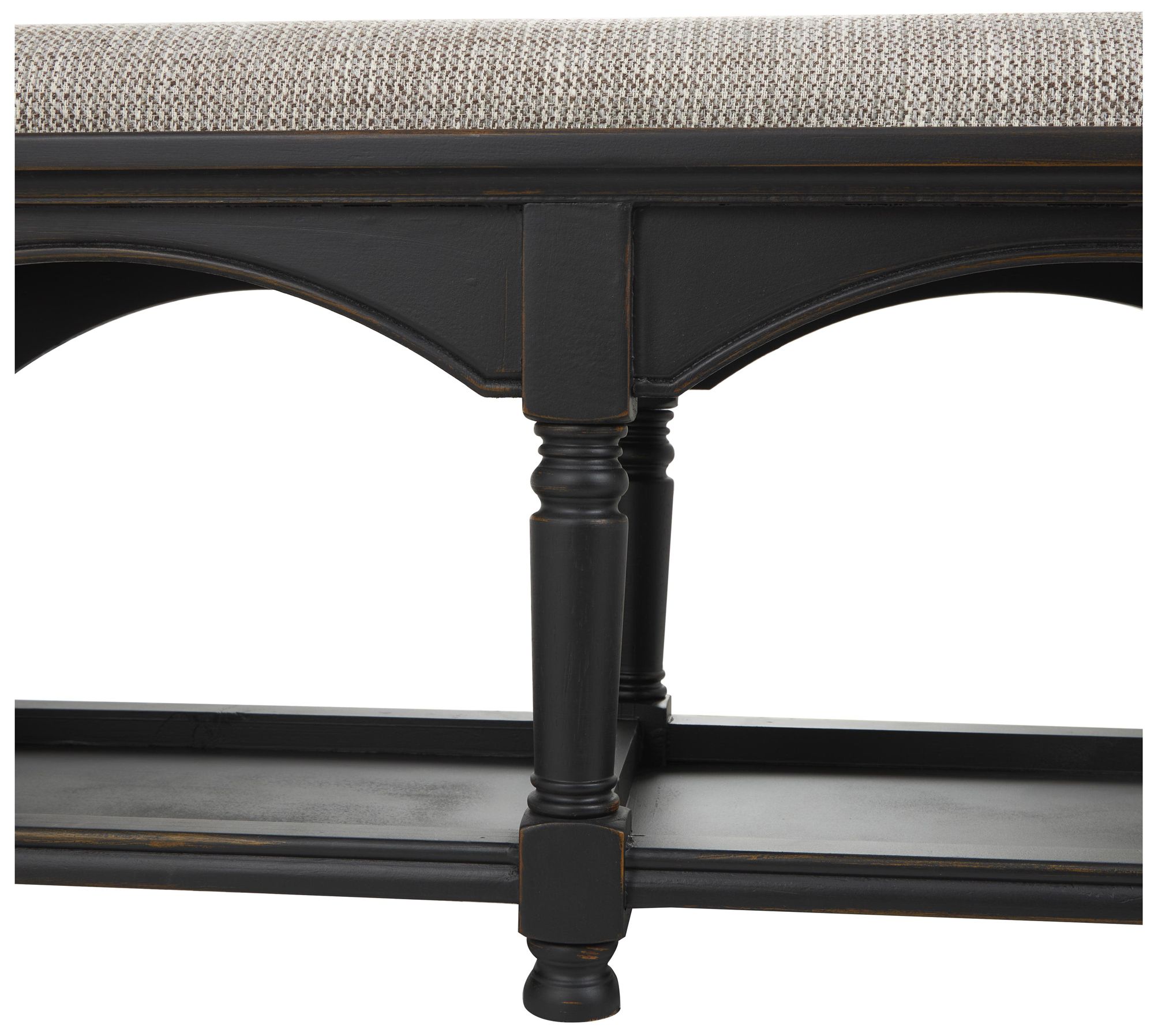 Image 3 Black Wooden Traditional Bench, 59" x 16" x 19" more views