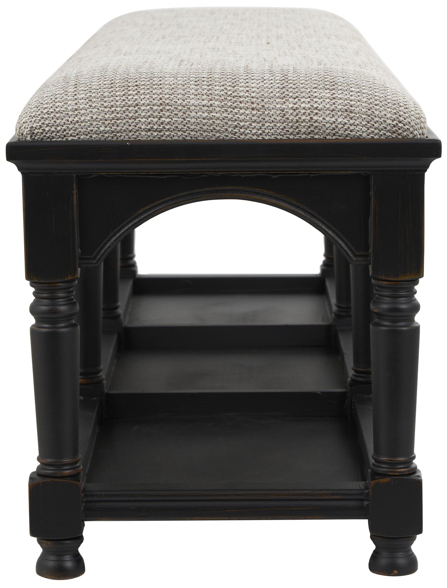 Image 6 Black Wooden Traditional Bench, 59" x 16" x 19" more views