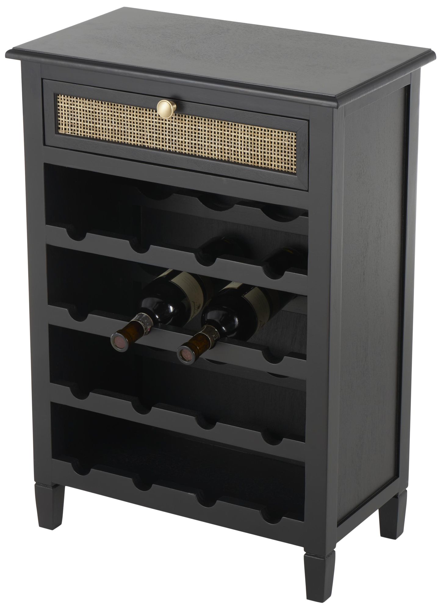 Image 2 Black Wooden Traditional Standing Wine Rack, 21" x 12" x 30"