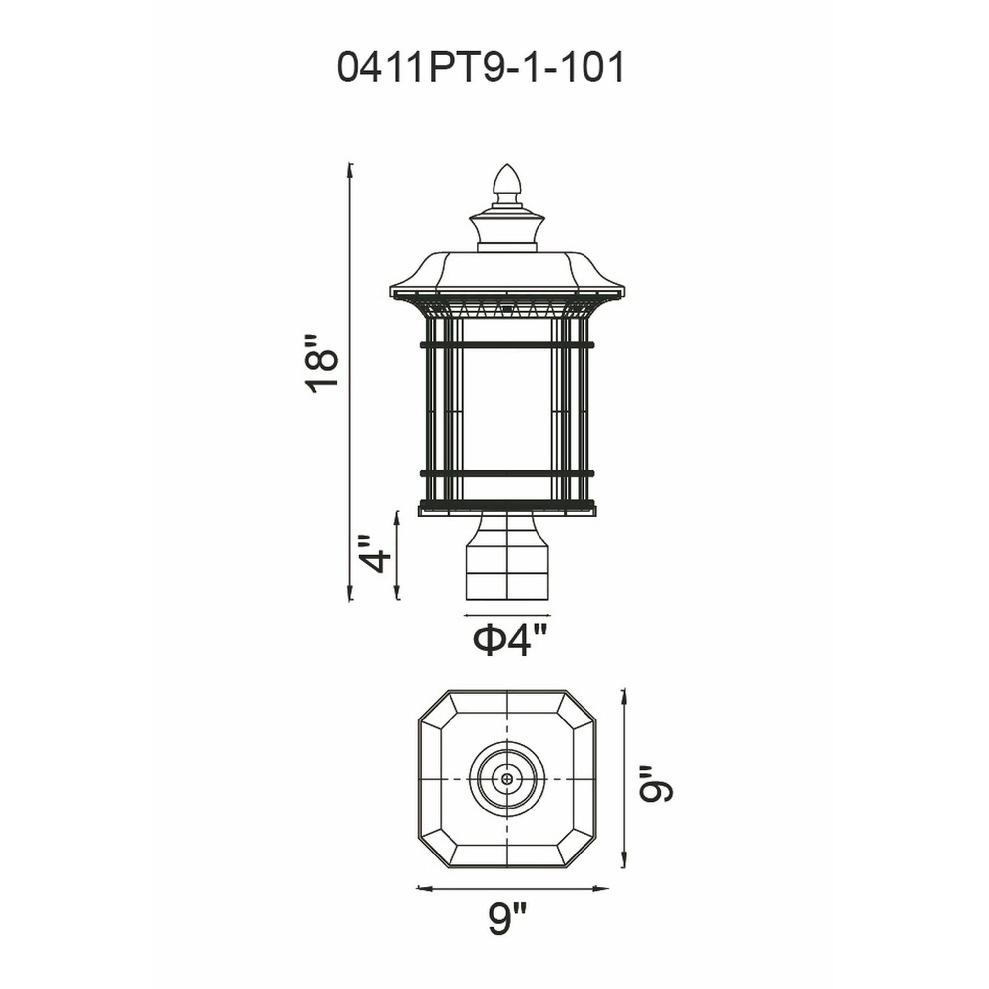 Blackburn 1 Light Black Outdoor Lantern Head