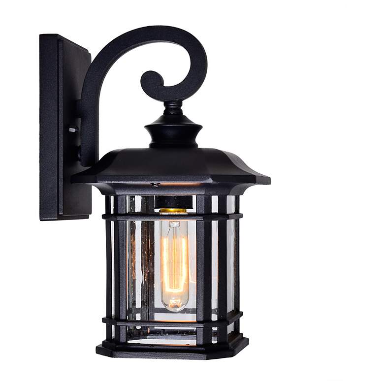 Image 1 Blackburn 13" High Black Outdoor Lantern Wall Light