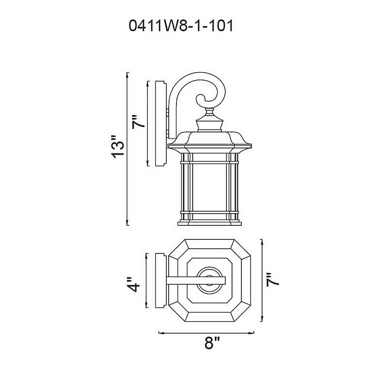 Image 7 Blackburn 13" High Black Outdoor Lantern Wall Light more views