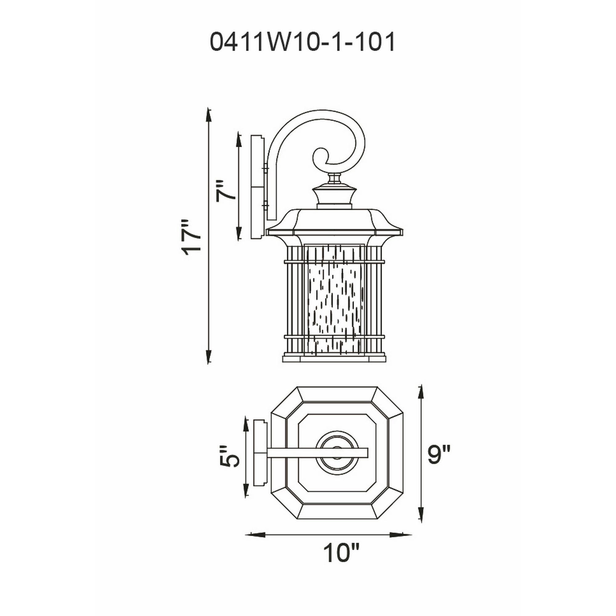 Image 7 Blackburn Black and Seedy Glass 1-Light Outdoor Wall Lantern more views