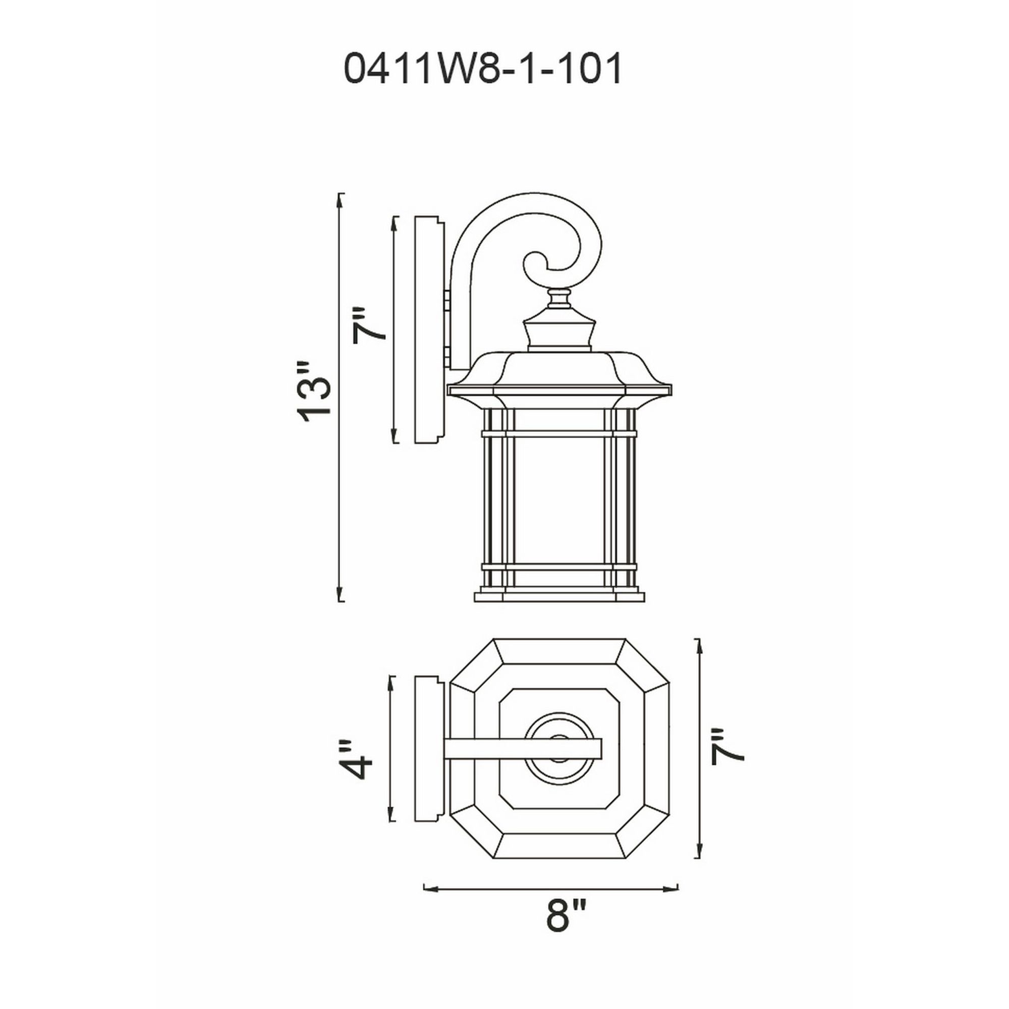 Image 7 Blackburn Black and Seedy Glass 1-Light Outdoor Wall Lantern more views