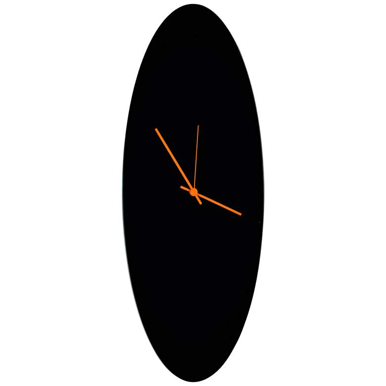 Image 1 Blackout Orange 22 inch High Aluminum Ellipse Wall Clock