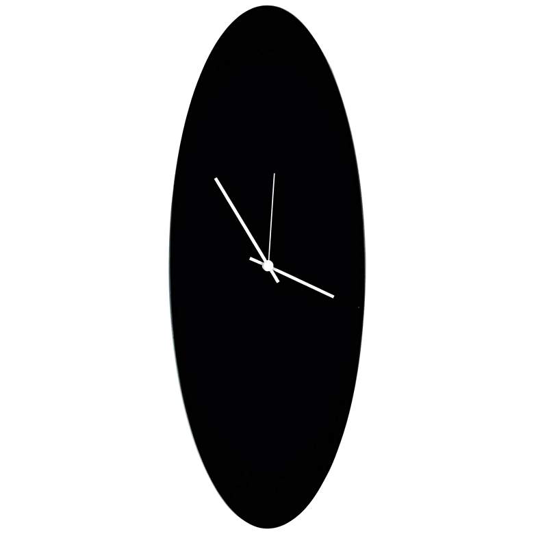 Image 1 Blackout White 22 inch High Aluminum Ellipse Wall Clock