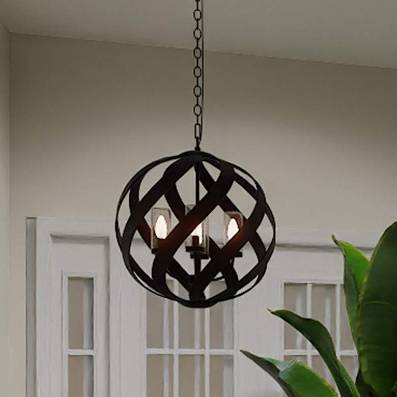 Image 1 Blacksmith 23"H Earth Black 4-Light Outdoor Hanging Light