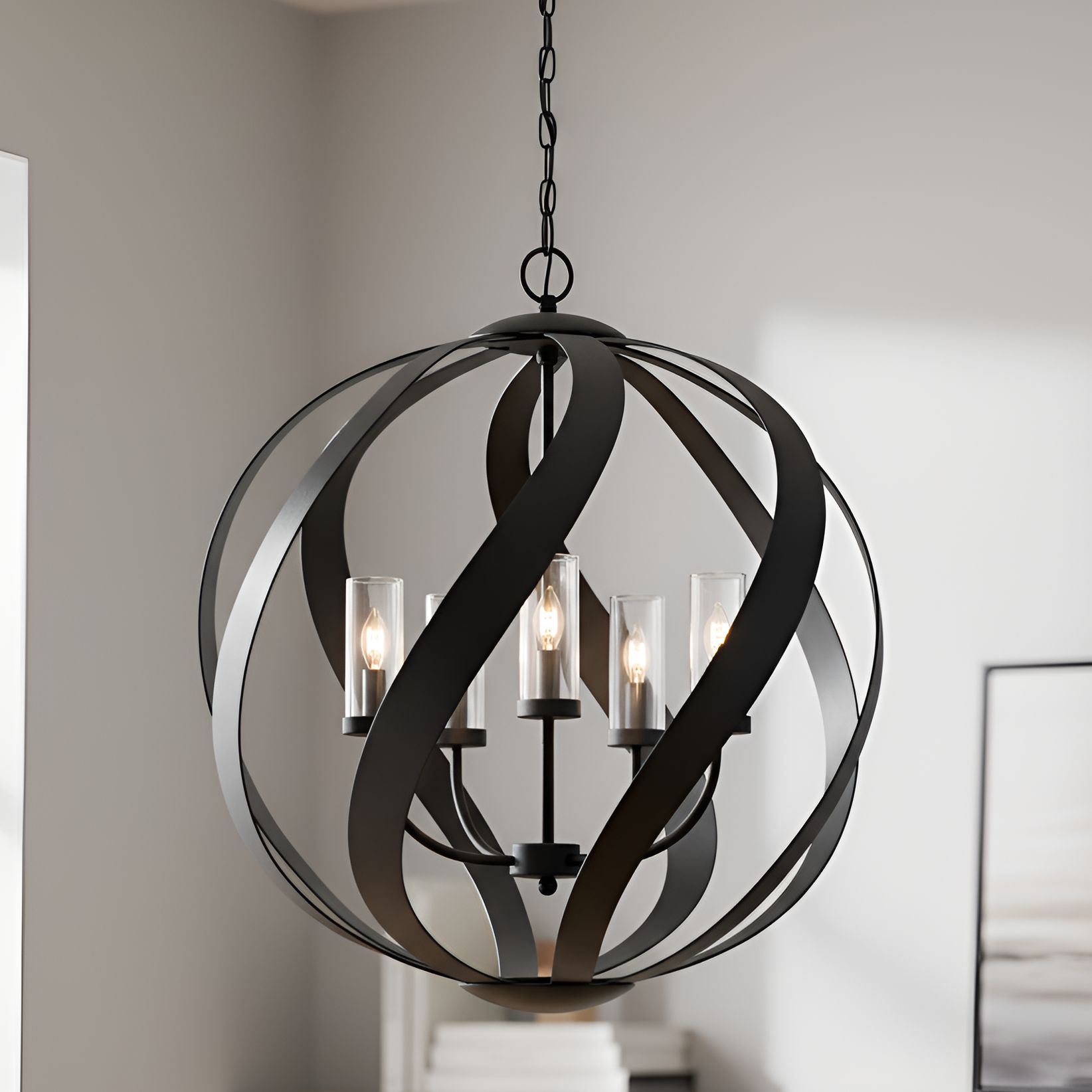 Blacksmith 5-Light Earth Black Pendant Light