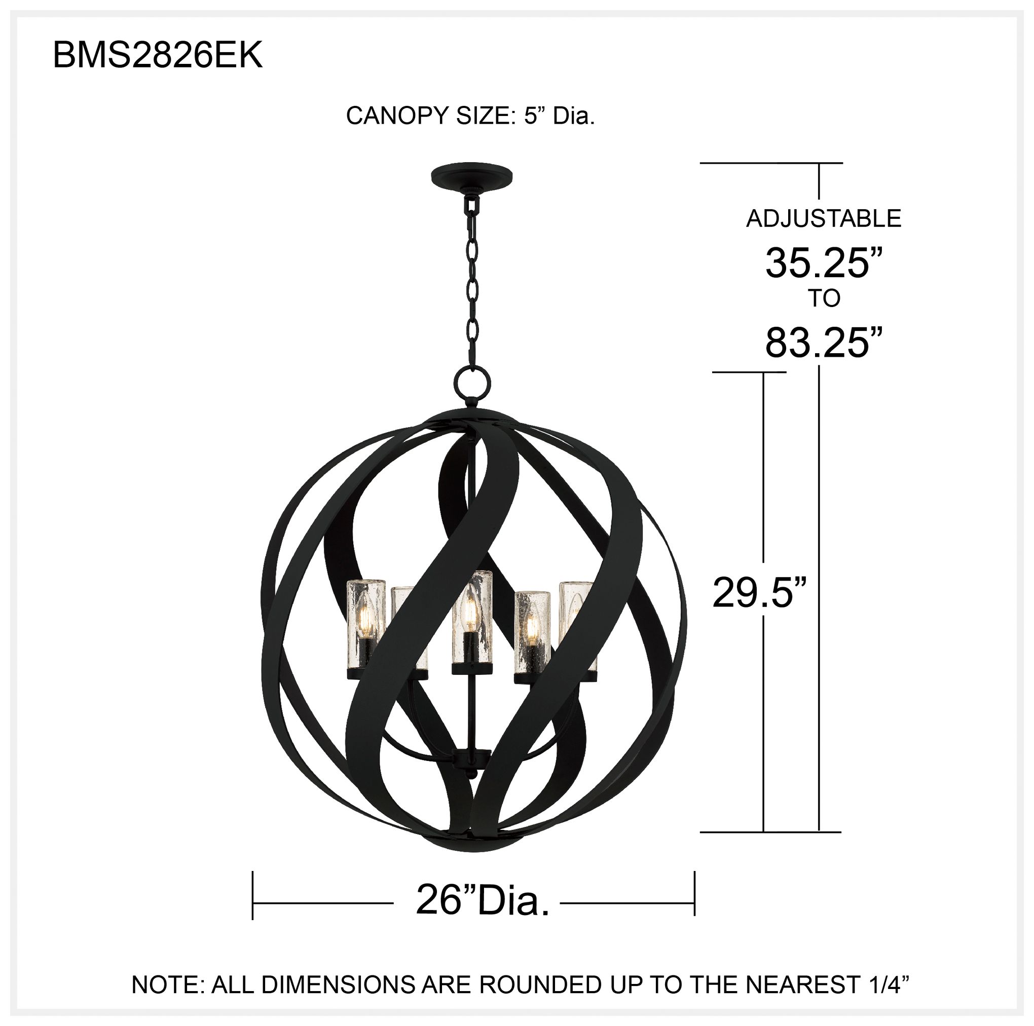 Blacksmith 5-Light Earth Black Pendant Light