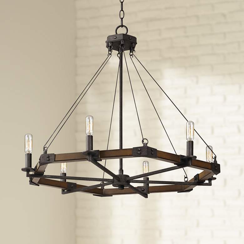 Image 1 Blacksmith Collection 29 inch Wide Iron Chandelier