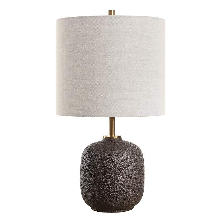 Image 4 Blacktop Warm Textured Black Ceramic Accent Table Lamp more views