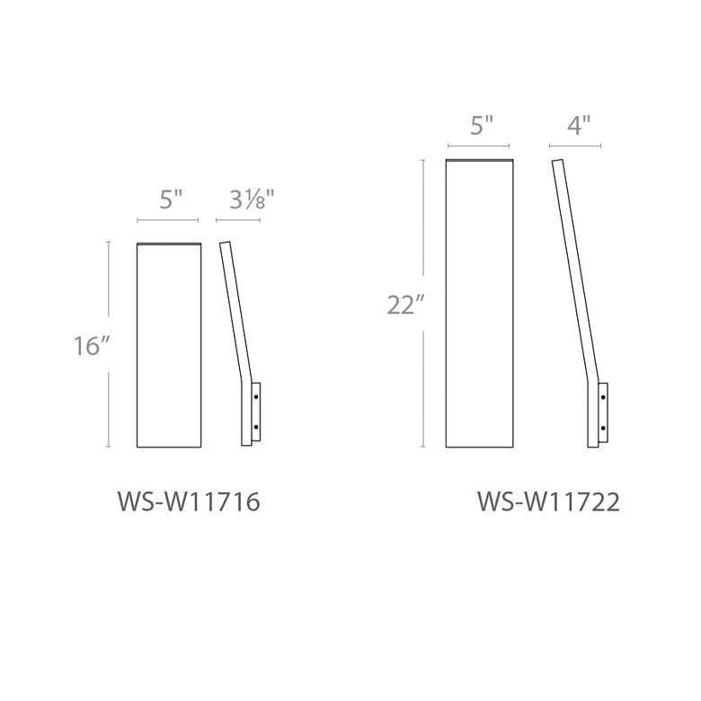 Image 3 Blade 16"H x 5"W 1-Light Outdoor Wall Light in Black more views