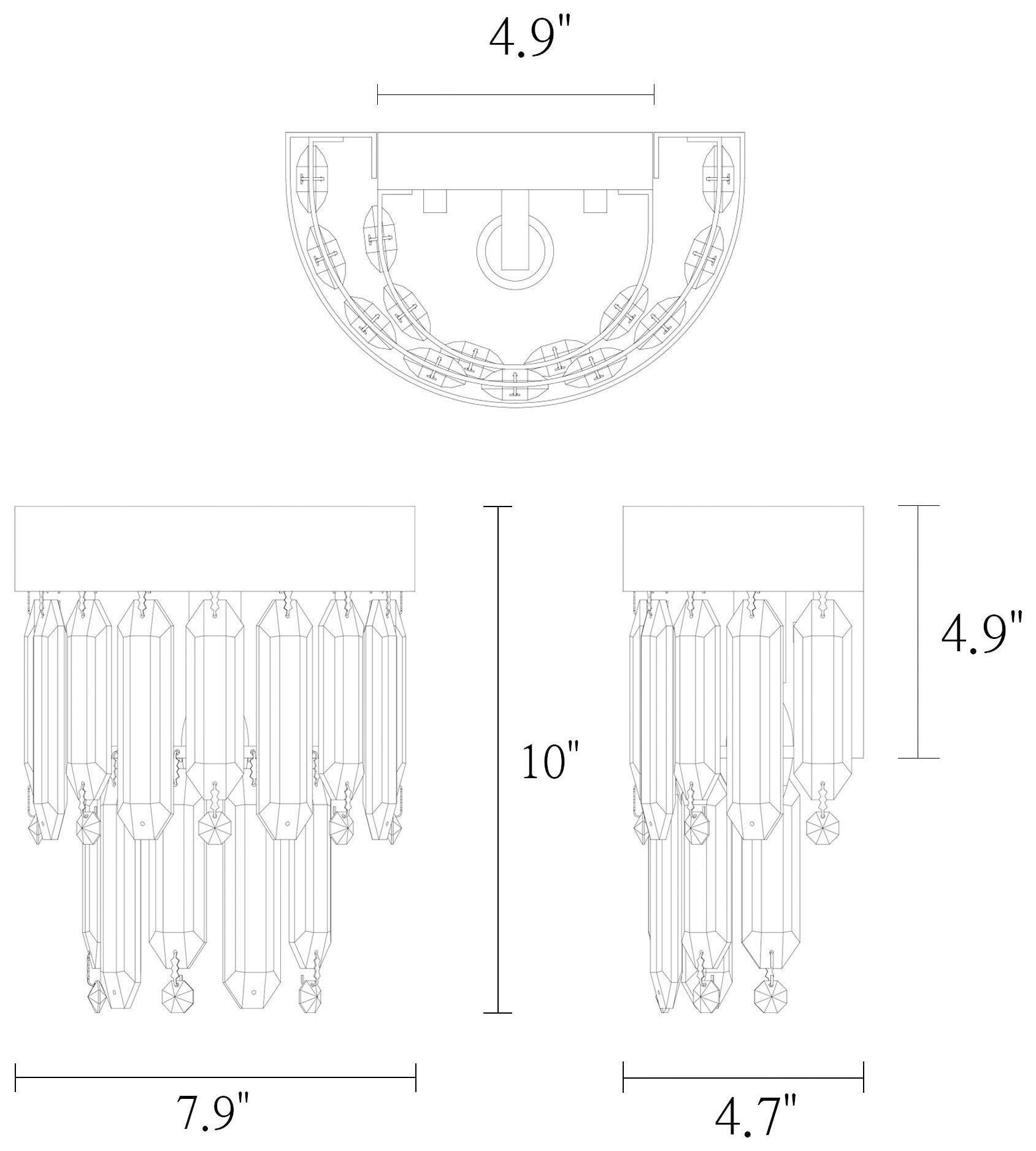 Image 2 Blagola 1-Light Black Gold Crystal Wall Sconces - Made to Order more views