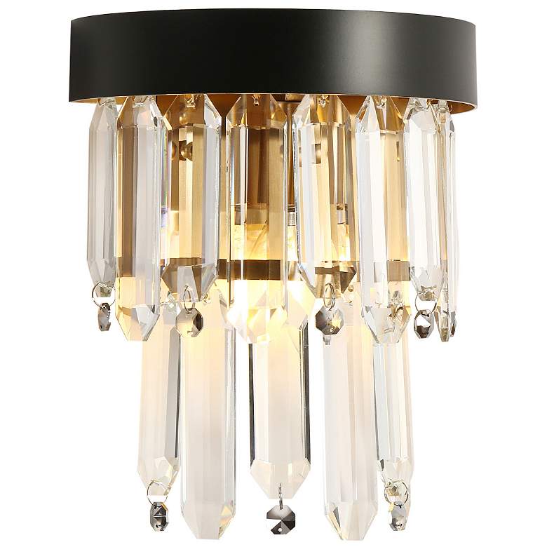 Image 1 Blagola 1-Light Black Gold Crystal Wall Sconces