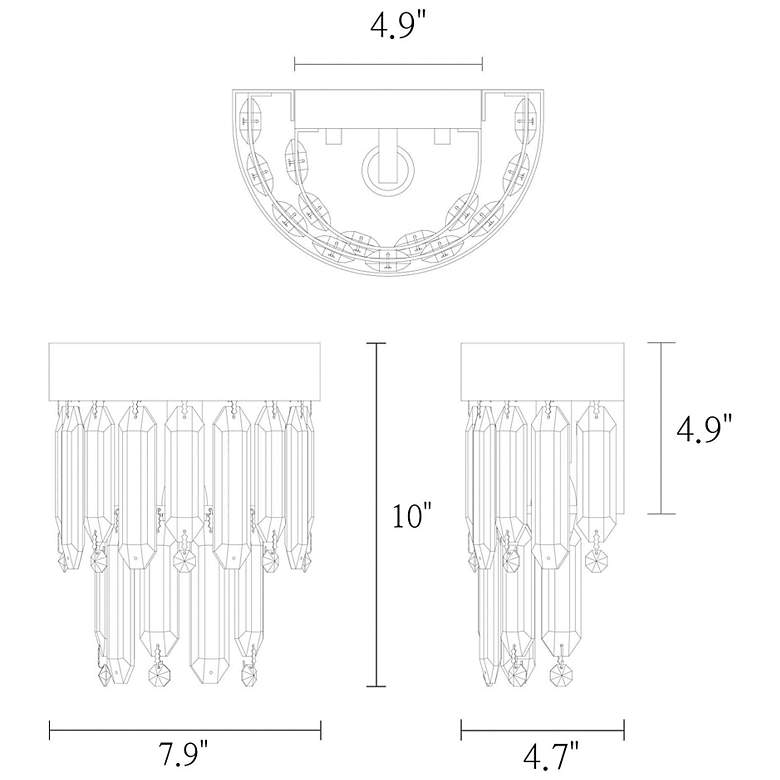 Image 2 Blagola 1-Light Black Gold Crystal Wall Sconces more views