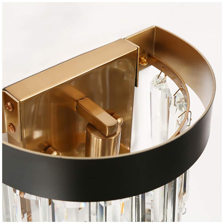 Image 5 Blagola 1-Light Black Gold Crystal Wall Sconces more views