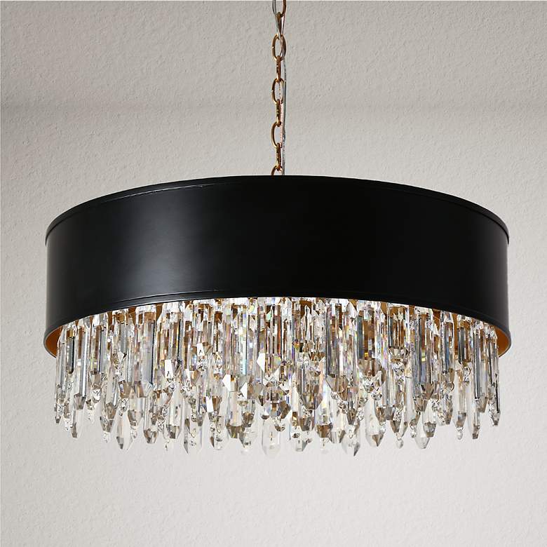 Image 1 Blagola 9-Light Black Gold Crystal Chandelier