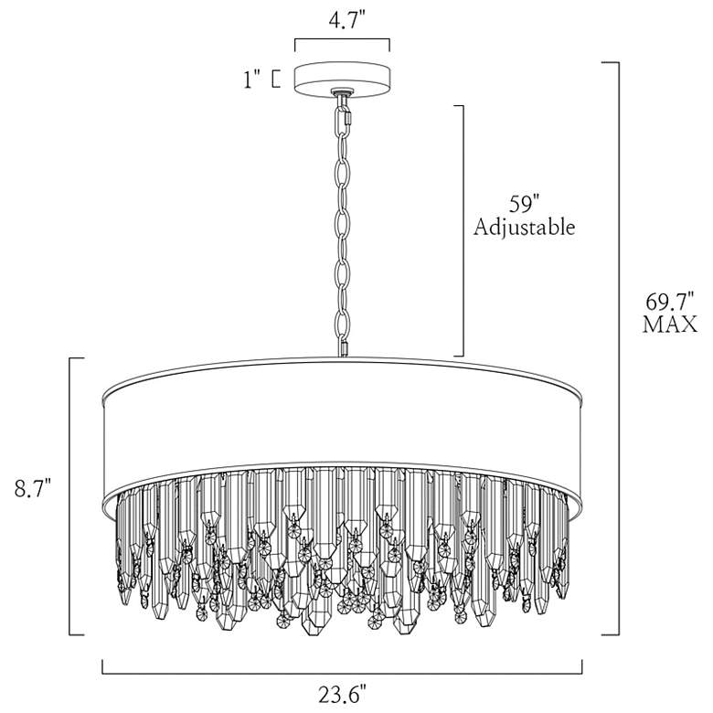 Image 6 Blagola 9-Light Black Gold Crystal Chandelier more views