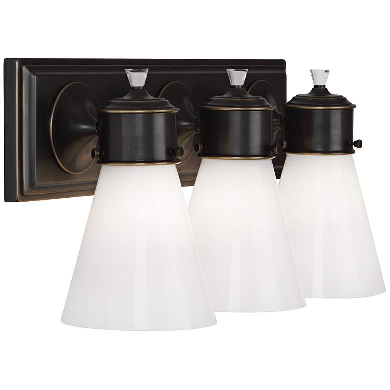 Image 1 Blaikley 20 1/4"W Deep Patina Bronze 3-Light Wall Sconce