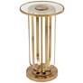 Blaine 14" Wide Gold Metal and Glass Accent Table