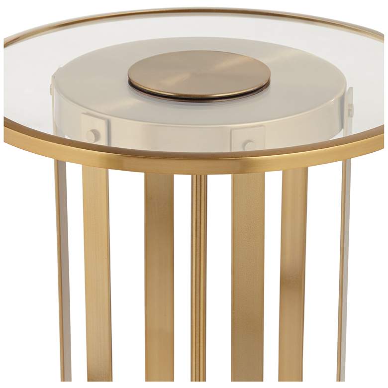 Image 4 Blaine 14 inch Wide Gold Metal and Glass Accent Table more views