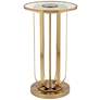 Blaine 14" Wide Gold Metal and Glass Accent Table