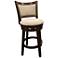 Blaine Beige Upholstered Walnut Swivel Barstool Set of 2