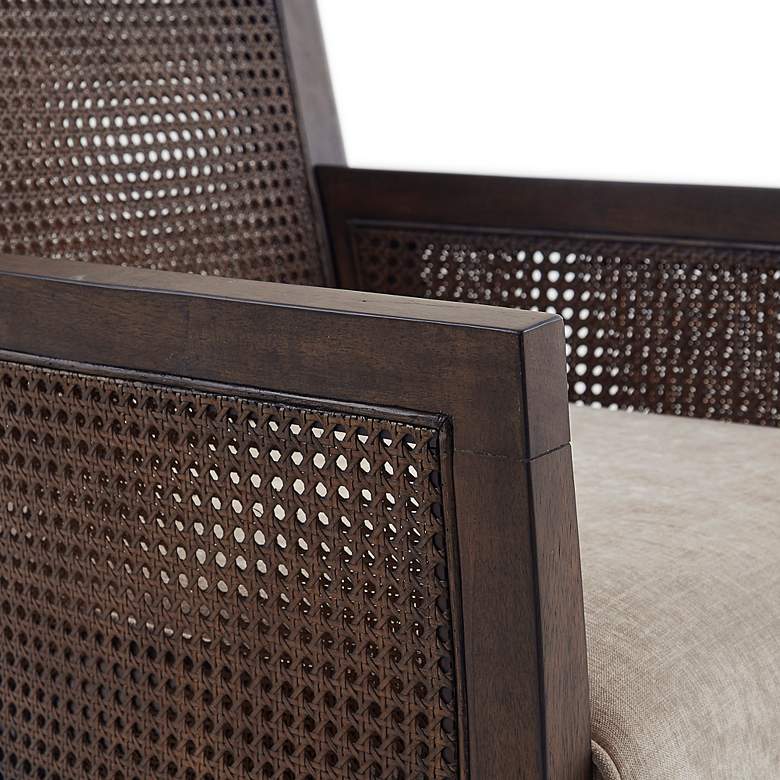 Image 4 Blaine Medium Coffee Wood and Cane Accent Chair more views