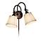 Blaine Pleated Shade Bronze 2-Light Adjustable Wall Lamp