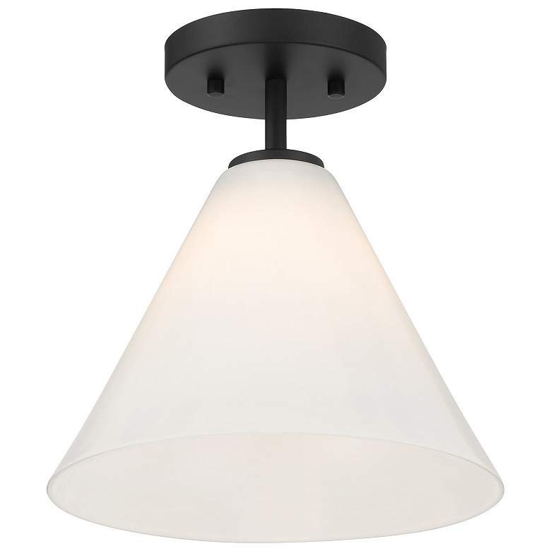 Image 3 Blair 1-Light Mini-Pendant or Semi-Flush in Matte Black more views