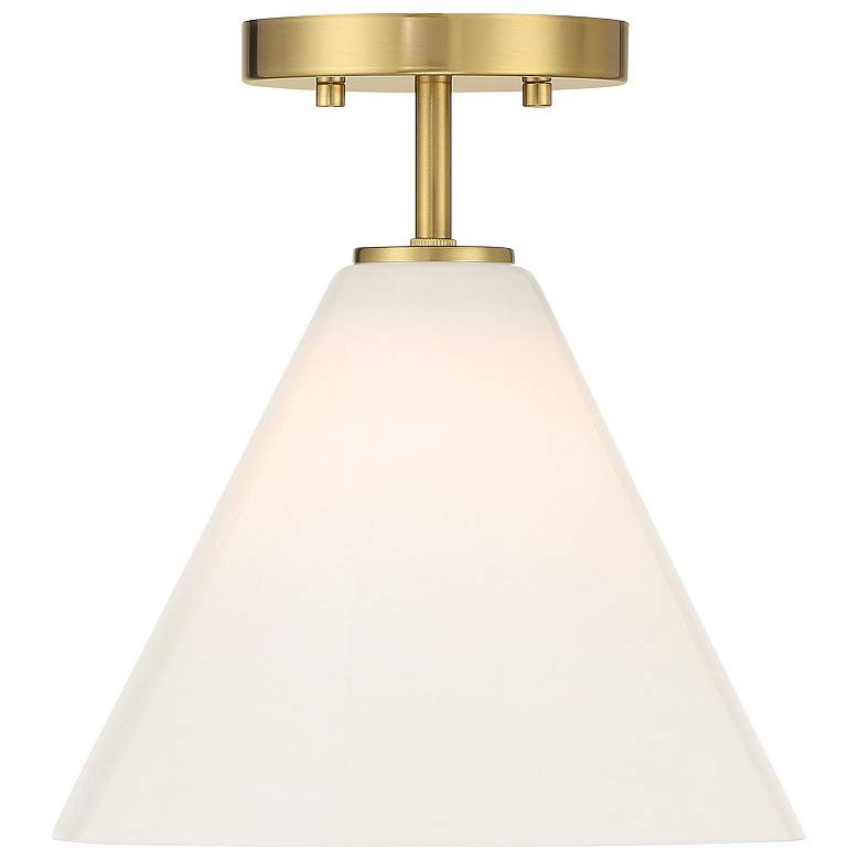 Image 1 Blair 1-Light Mini-Pendant or Semi-Flush in Warm Brass