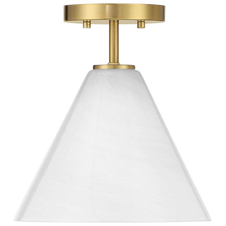 Image 2 Blair 1-Light Mini-Pendant or Semi-Flush in Warm Brass more views