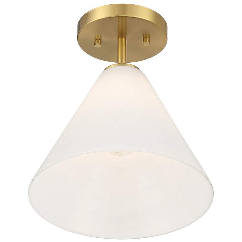 Image 4 Blair 1-Light Mini-Pendant or Semi-Flush in Warm Brass more views
