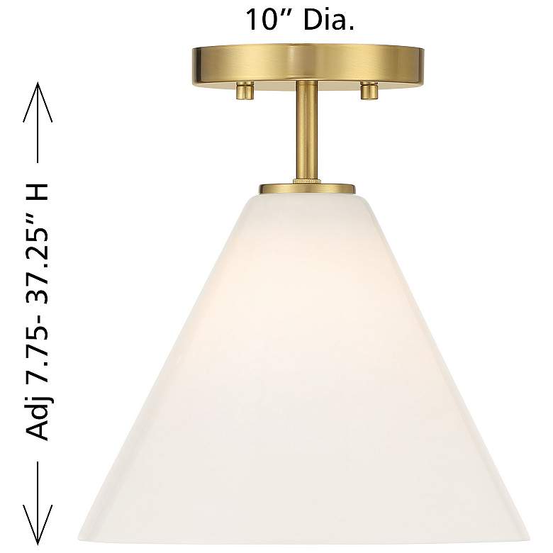 Image 5 Blair 1-Light Mini-Pendant or Semi-Flush in Warm Brass more views
