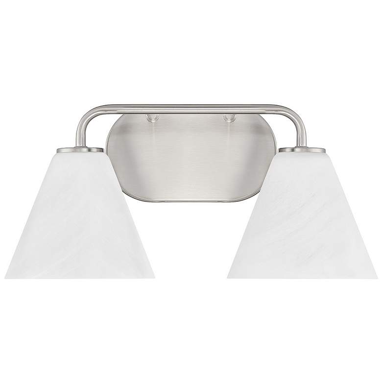 Image 2 Blair 2-Light Bathroom Vanity Light in Satin Nickel more views