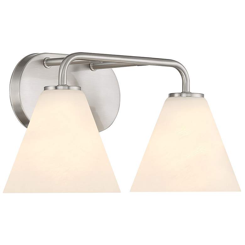 Image 4 Blair 2-Light Bathroom Vanity Light in Satin Nickel more views